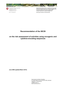 Recommendation of the SECB on the risk - EFBS