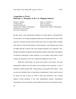 Competition at Work: Railroads vs. Monopoly in the U.S. Shipping