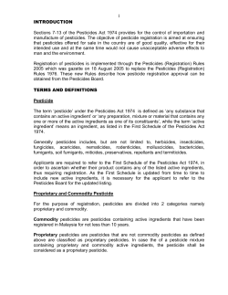 1 INTRODUCTION Sections 7-13 of the Pesticides Act 1974
