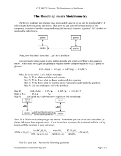 Roadmap meets Stoichiometry key