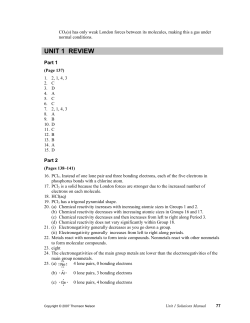 Key for Unit 5 Review