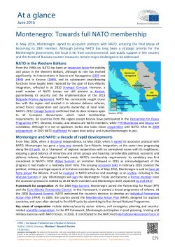 Montenegro: Towards full NATO membership