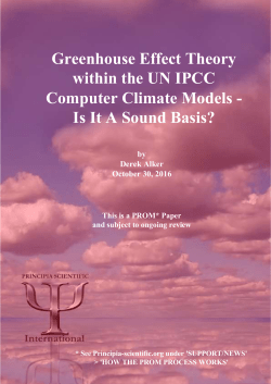 Greenhouse Effect Theory within the UN IPCC Computer Climate