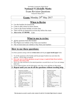 Questions - Newbattle Community High School