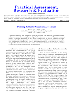 Defining Authentic Classroom Assessment