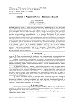 Function of Adjective Phrase &ndash; Indonesian English