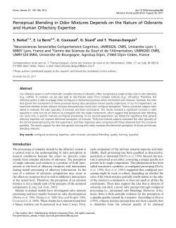 Perceptual Blending in Odor Mixtures Depends