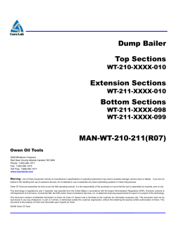 Dump Bailer Top Sections Extension Sections Bottom Sections MAN