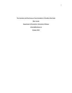 1 The monetary and fiscal nexus of neo