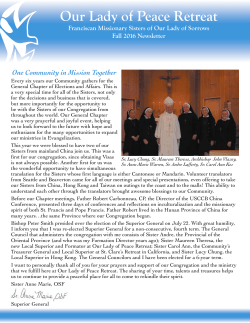 2016 Fall Newsletter - Our Lady of Peace Retreat