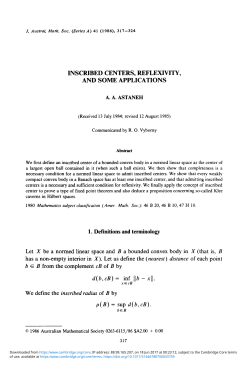 Inscribed centers, reflexivity, and some applications