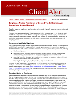 Employee Notice Provision of Defend Trade Secrets Act