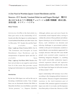 A Zen Nazi in Wartime Japan: Count D&uuml;rckheim and