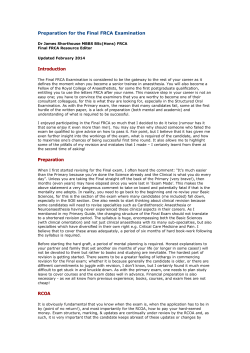 Preparation for the Final FRCA Examination