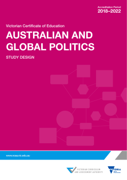 Australian and Global Politics Study Design for