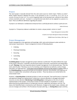 Project: Project Management: - VULMS.edu.pk