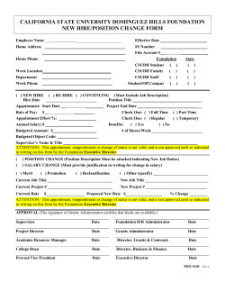 california state university dominguez hills foundation new hire