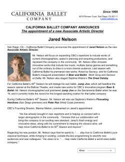 Jared Nelson - California Ballet