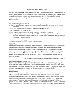 Examples of Use of Others` Work Choose a section(s) of text from a