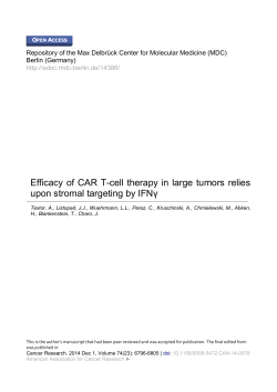 Efficacy of CAR T-cell therapy in large tumors relies upon stromal