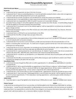 Patient Responsibility Agreement - Springfield Lorton Dental Group