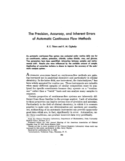 The Precision, Accuracy, and Inherent Errors Flow