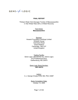 Gene-Logic report - Howard Foundation