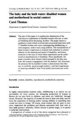 The baby and the bath water: disabled women and