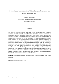 On the effects of decentralization of Natural Resource