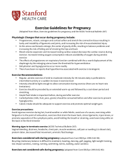 Exercise Guidelines for Pregnancy
