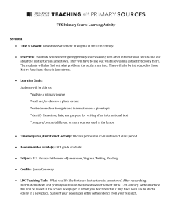 Jamestown settlement in the 17th century