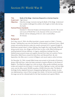 Battle of the Bulge -- Americans Respond to a German Surprise