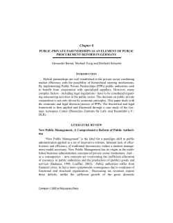 Public-Private Partnerships As an Element of Public