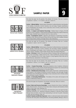 sample paper - Science Olympiad Foundation