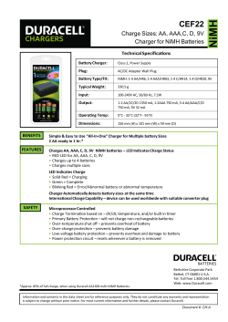 Duracell Charger CEF22