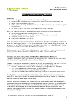 Prophecy and the sufficiency of Scripture