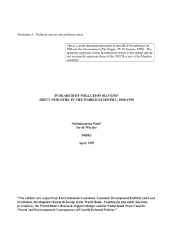 in search of pollution havens? dirty industry in the world