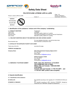 Lotrene LDPE and LLDPE Material Safety Data Sheet