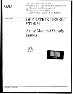 NSIAD-93-206 Operation Desert Storm: Army Medical Supply Issues