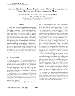 Pressure Distribution Image Based Human Motion Tracking System
