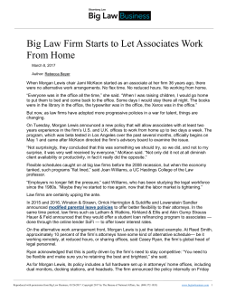 Big Law Firm Starts to Let Associates Work From