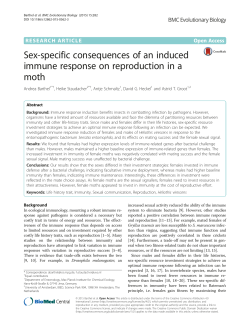 Sex-specific consequences of an induced immune response on