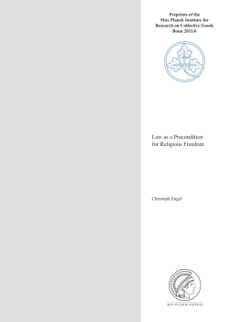 Law as a Precondition for Religious Freedom