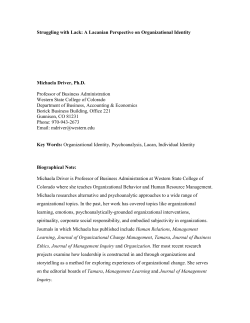 Organizational Identity Lacanian Perspective OS Final Draft