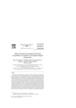 Effects of alcohol consumption and alcohol susceptibility on
