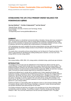 establishing the life cycle primary energy balance for powerhouse