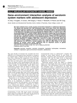 Gene&ndash;environment interaction analysis of serotonin system markers