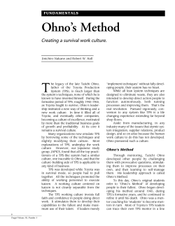 Ohno`s Method - Association for Manufacturing Excellence