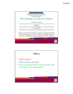 Developing a Code of Conduct Ethics