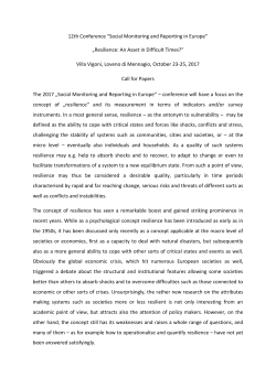 12th Conference &ldquo;Social Monitoring and Reporting in Europe&rdquo;